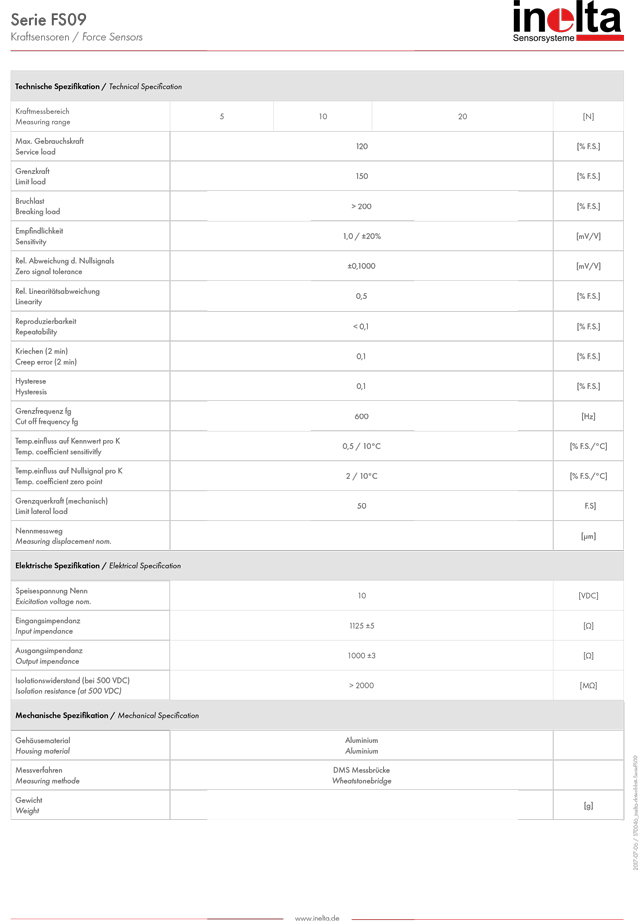 fs09微型压力传感器资料